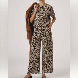 maeve leopard shirt and pant set size 1x